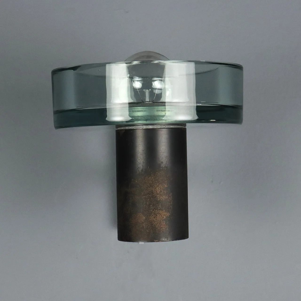 Lampada da parete in metallo smaltato e vetro, anni '60 5