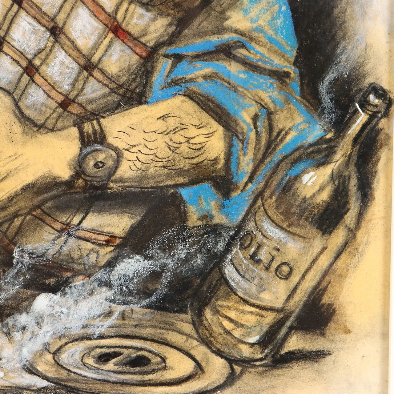 L'uomo in cucina, dipinto moderno di Nicola Benois, '900 7