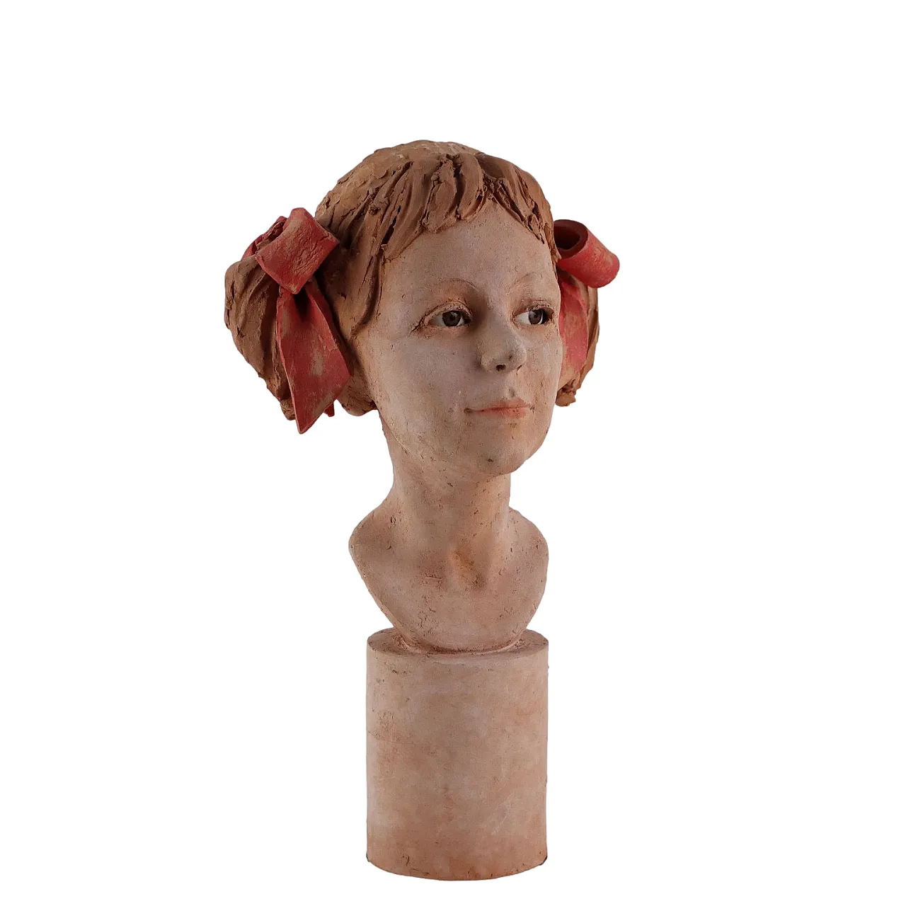 Testa di Fanciulla di Luigi Gatti, scultura in terracotta, '900 1