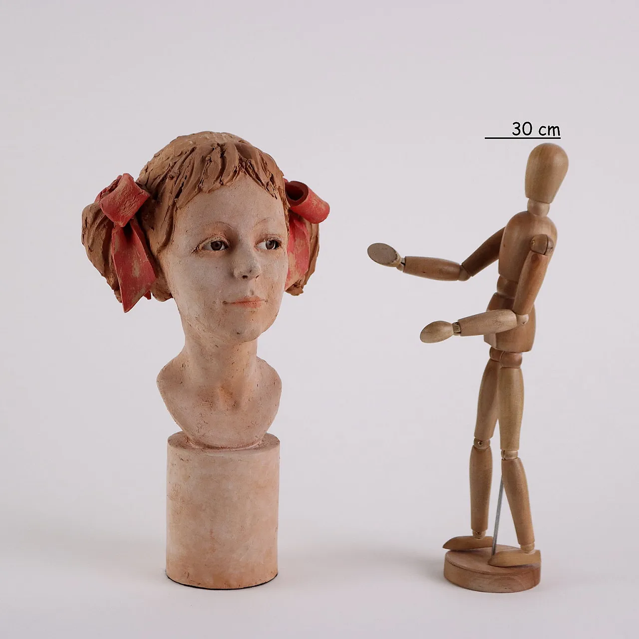 Testa di Fanciulla di Luigi Gatti, scultura in terracotta, '900 2