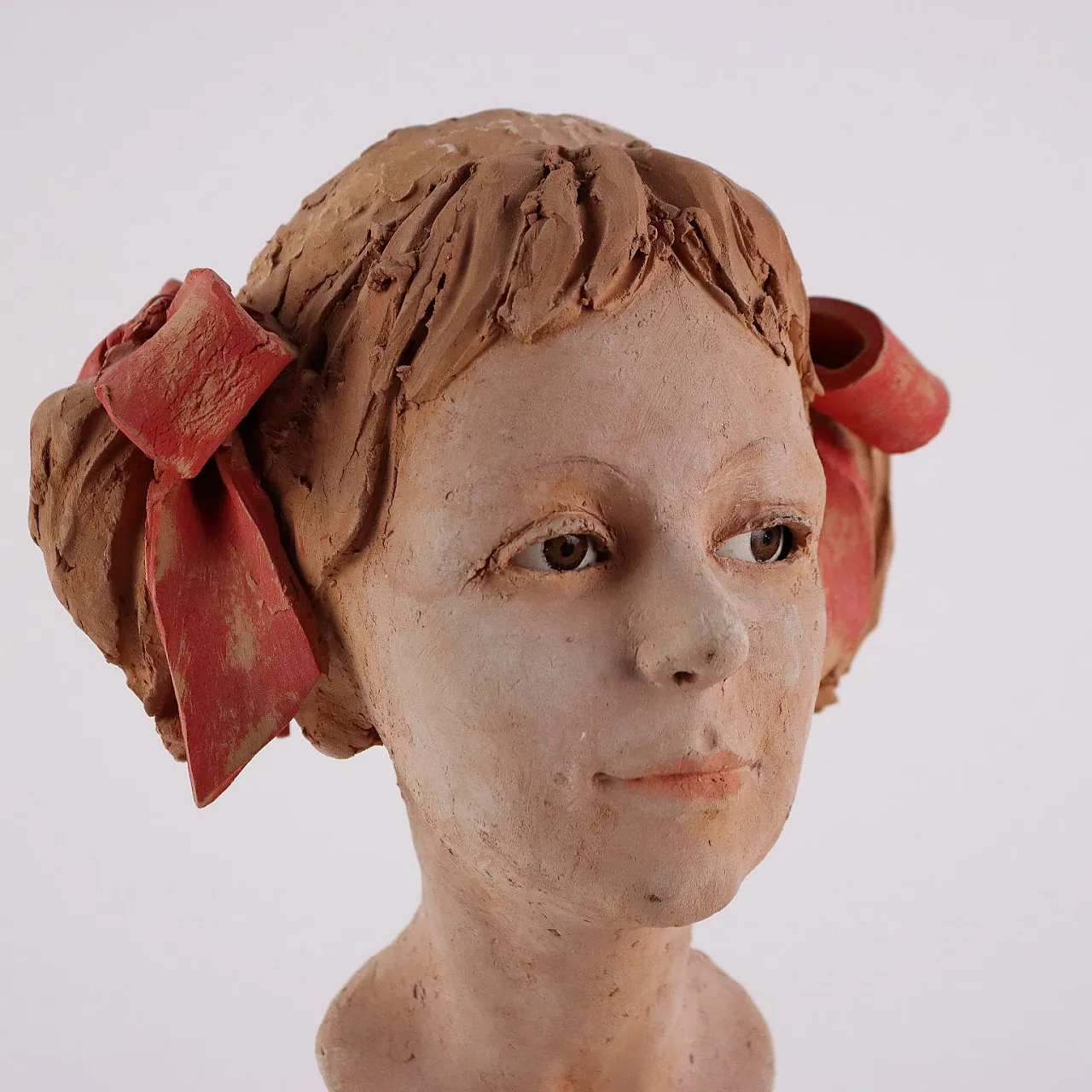Testa di Fanciulla di Luigi Gatti, scultura in terracotta, '900 3