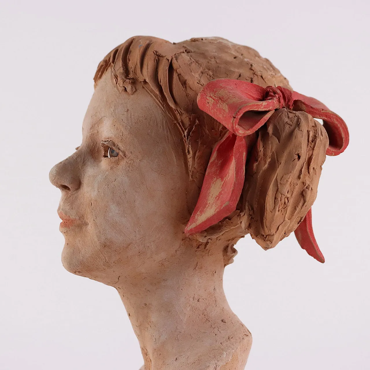 Testa di Fanciulla di Luigi Gatti, scultura in terracotta, '900 5