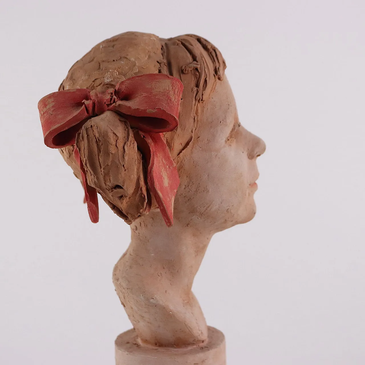 Testa di Fanciulla di Luigi Gatti, scultura in terracotta, '900 6