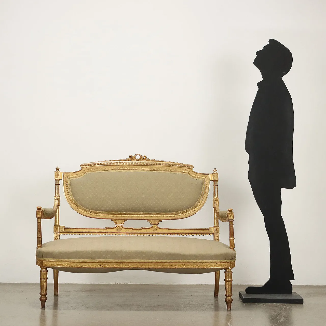 Divano in stile Neoclassico in legno dorato, '800 2