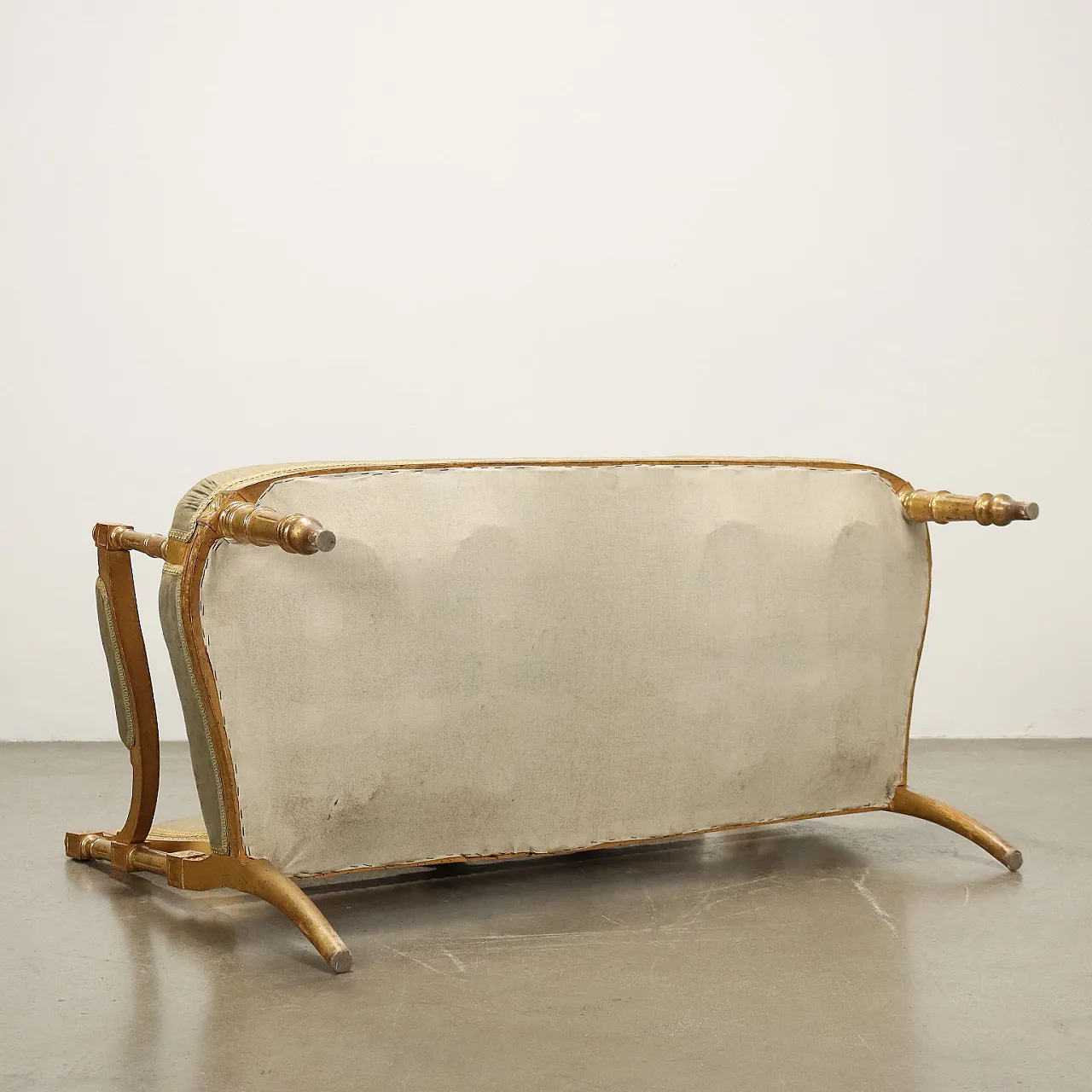 Divano in stile Neoclassico in legno dorato, '800 10