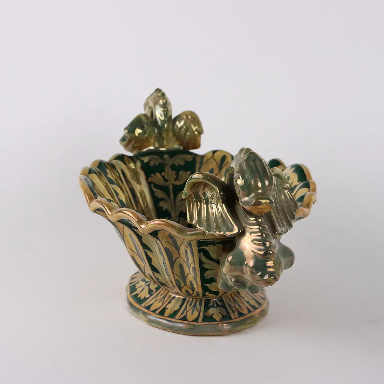 Fioriera in Maiolica a Lustro Robbia Gualdo Tadino 6