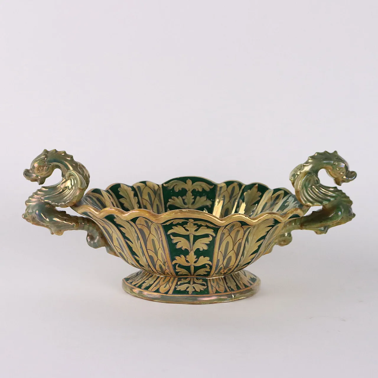 Fioriera in Maiolica a Lustro Robbia Gualdo Tadino 8