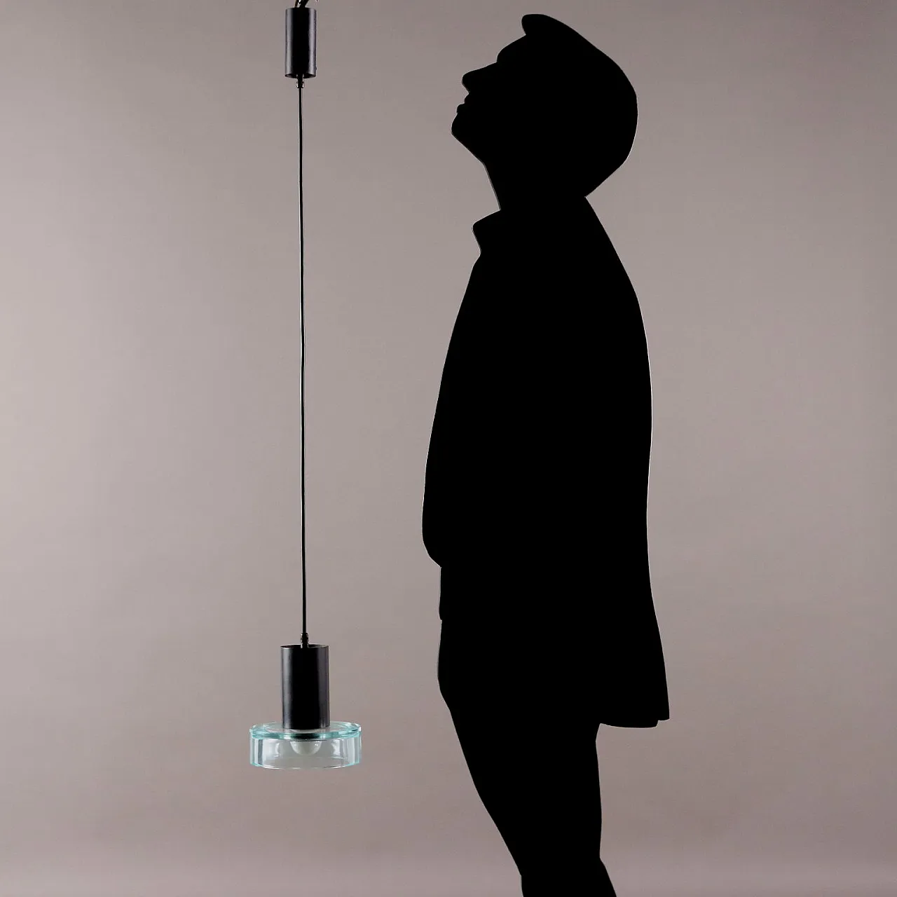 Lampade da soffitto in alluminio e vetro, anni '60 2