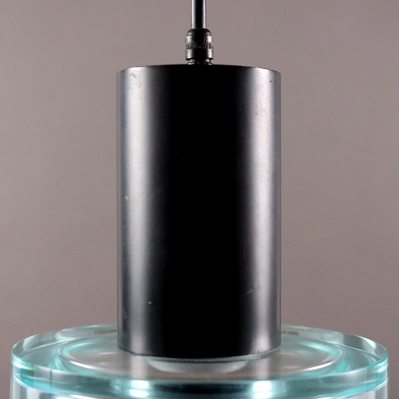 Lampade da soffitto in alluminio e vetro, anni '60 7