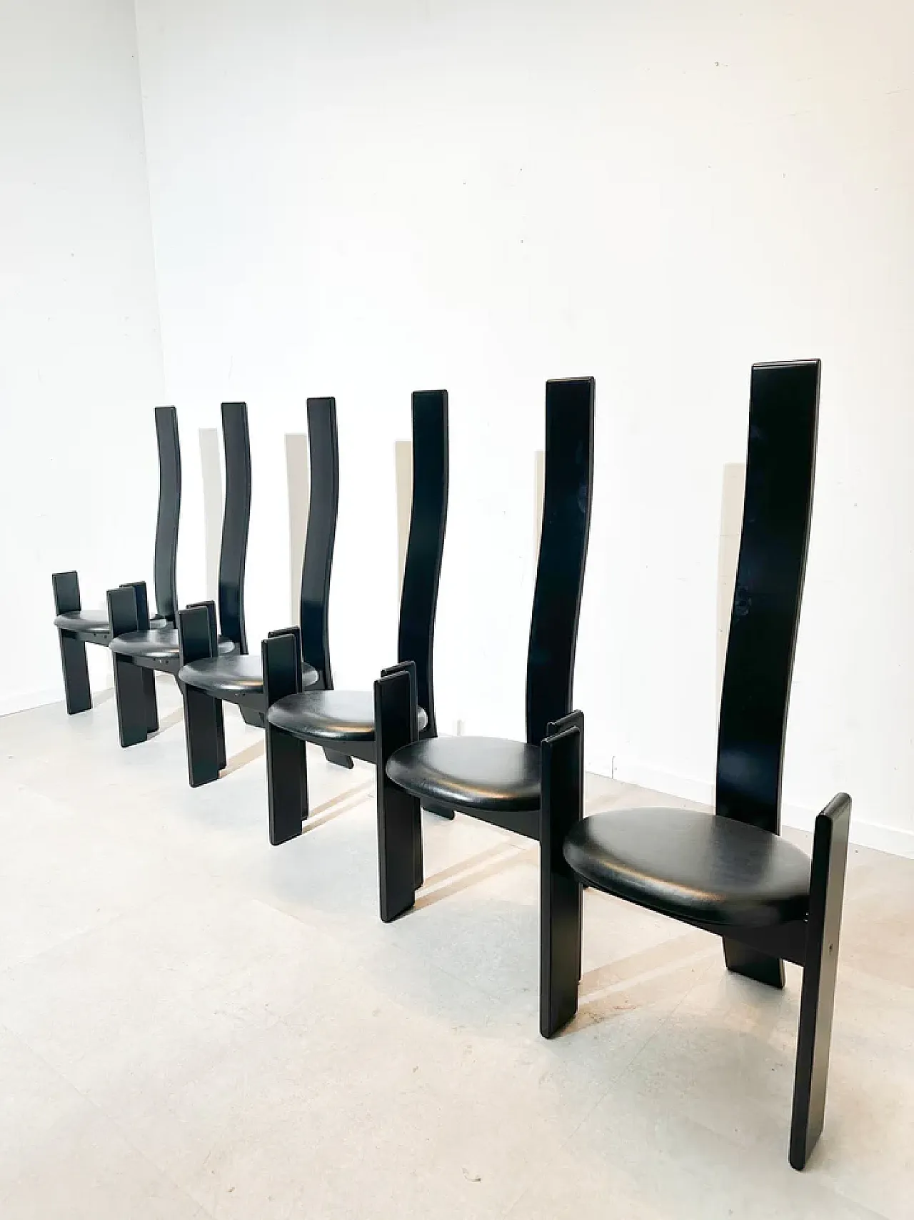 6 Sedie Golem di Vico Magistretti per Poggi, anni '60 1