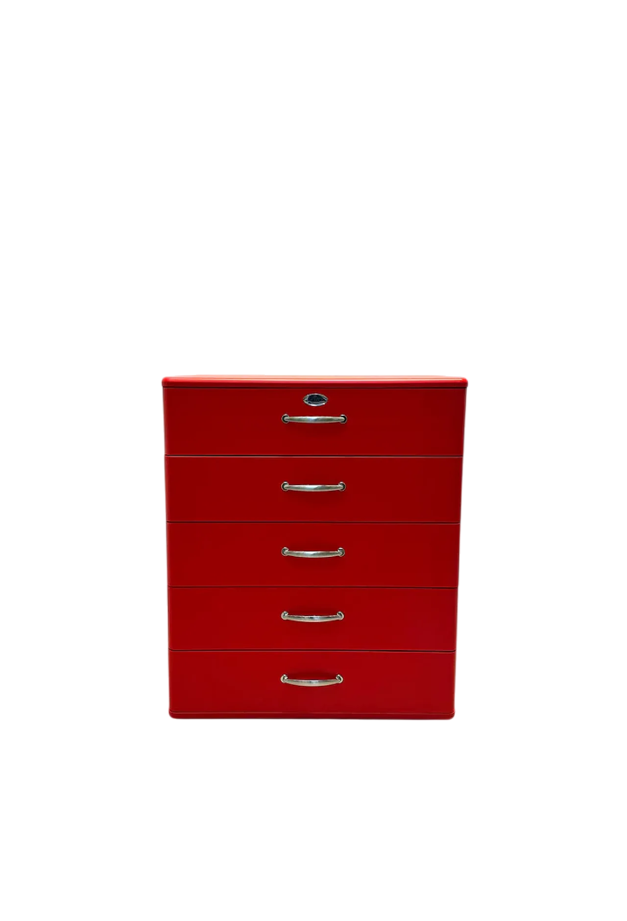 Cassettiera rossa Malibu, anni '50 6