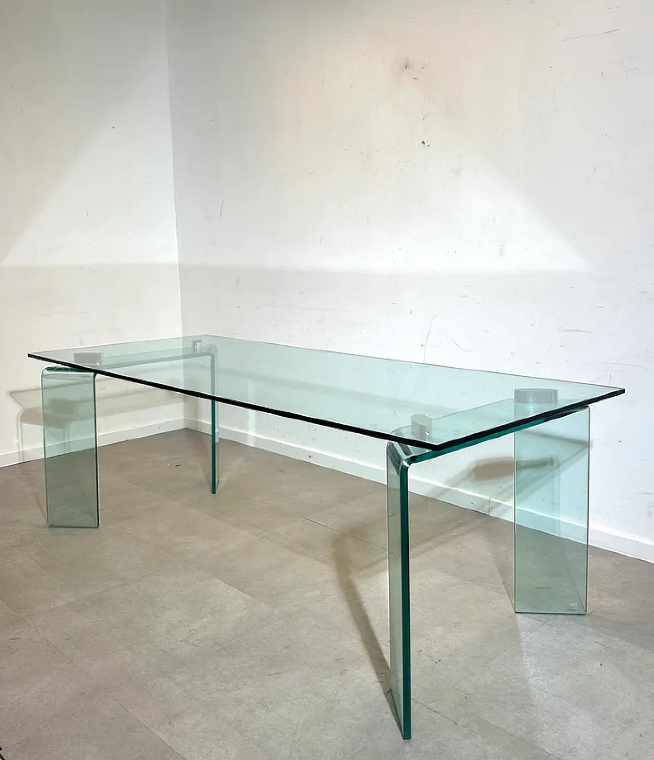 Ray glass dining table by Fiam, late 20th century 1