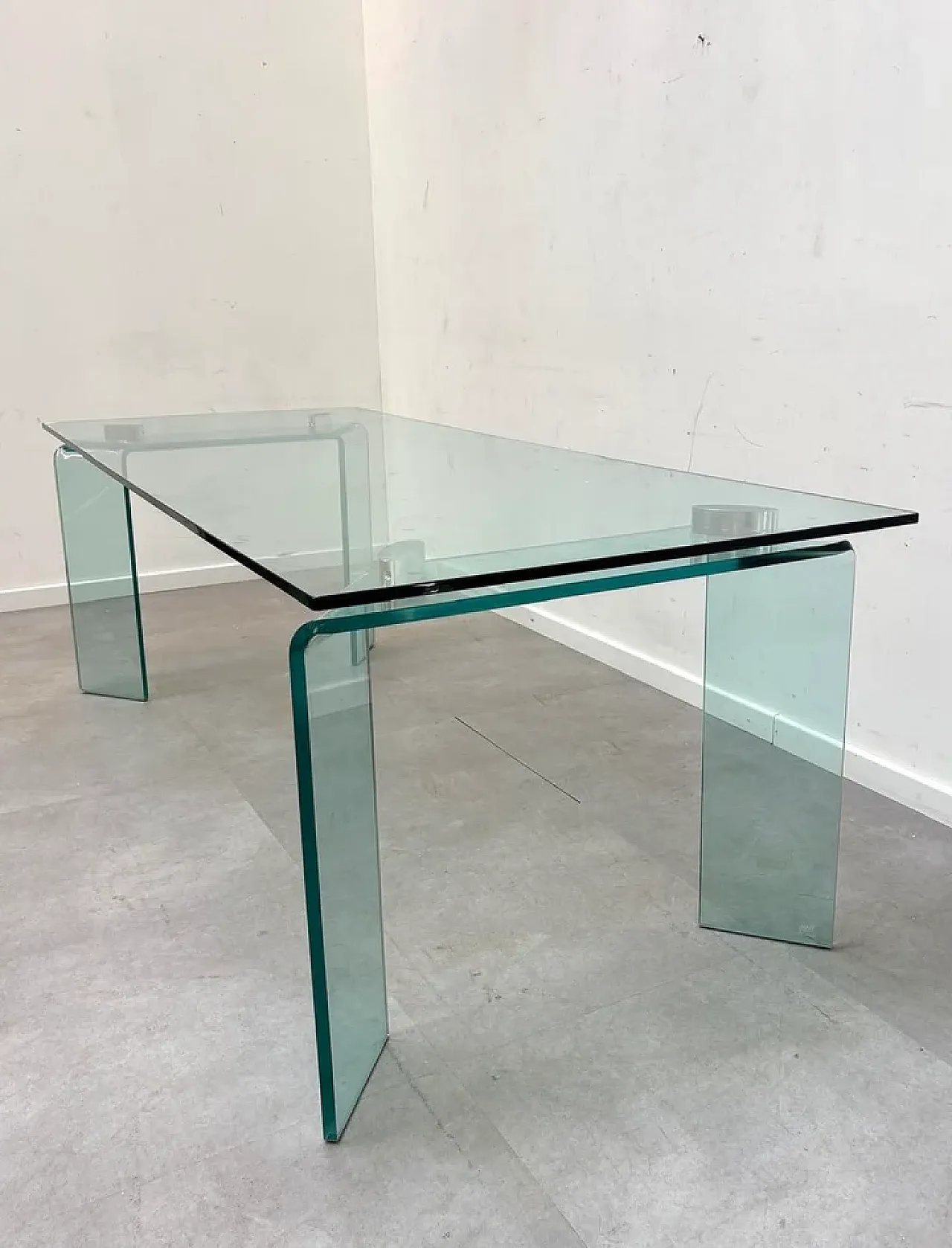 Ray glass dining table by Fiam, late 20th century 4