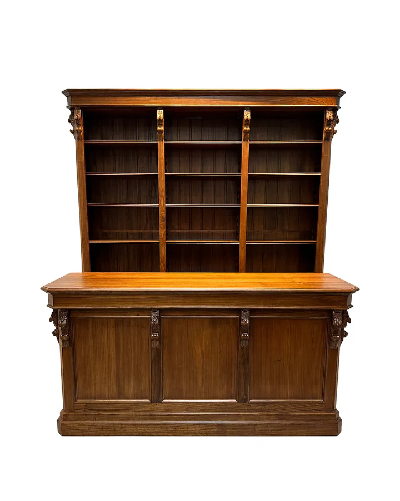 Handcarved counter with bookcase, 20th century 2