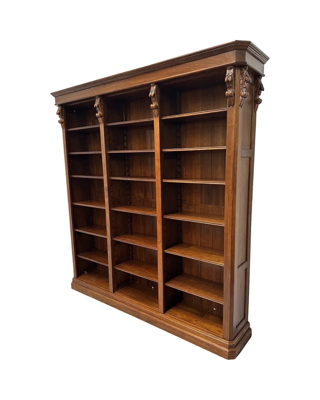 Mahogany bookcase with carved details, 20th century 2