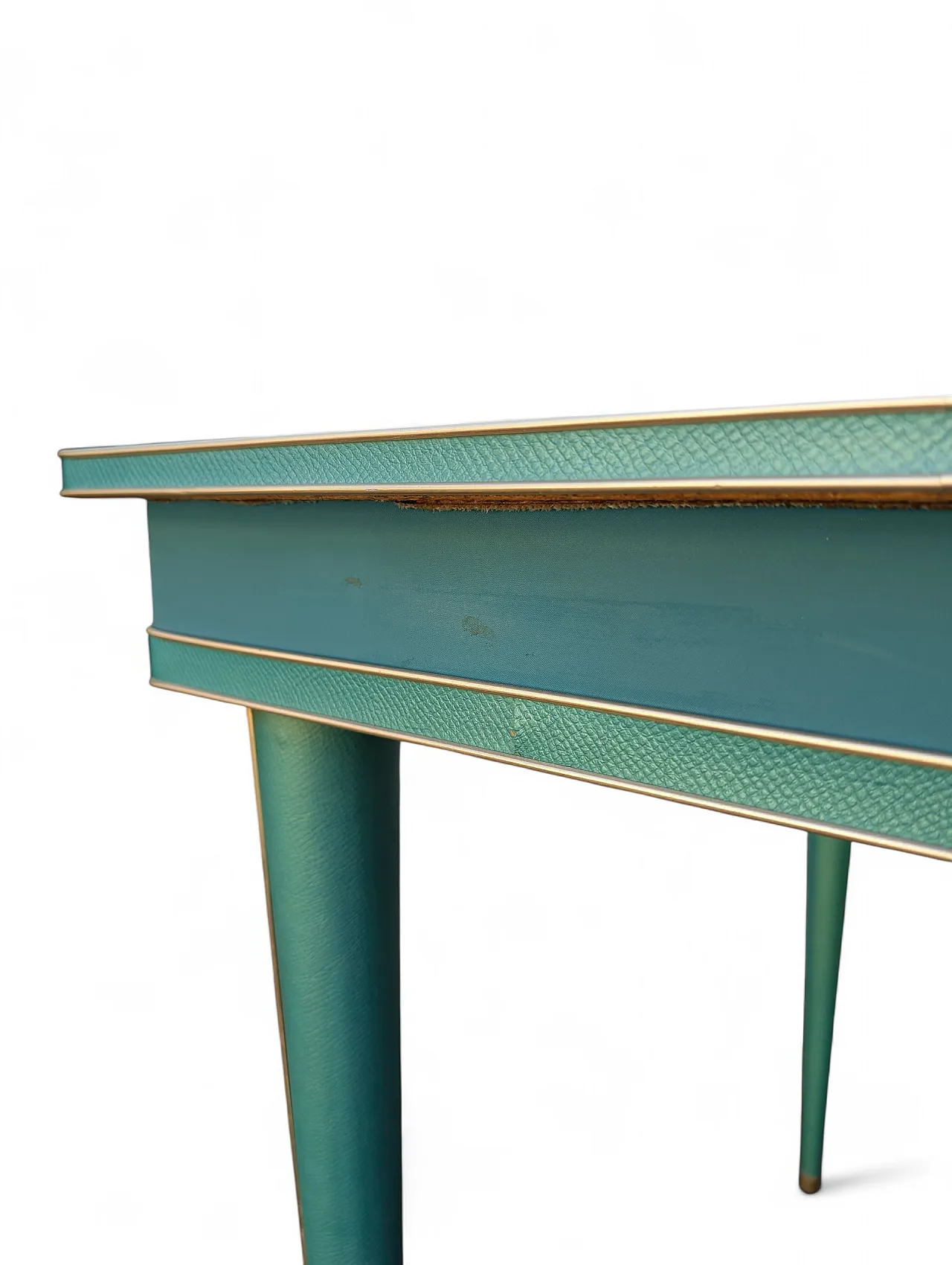 Water green dining set and golden details, 1950s 5