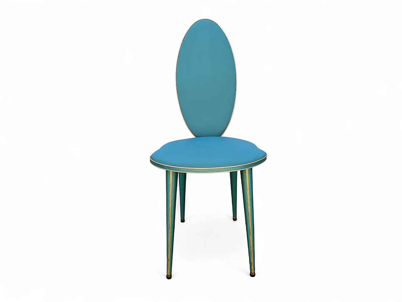 Water green dining set and golden details, 1950s 15