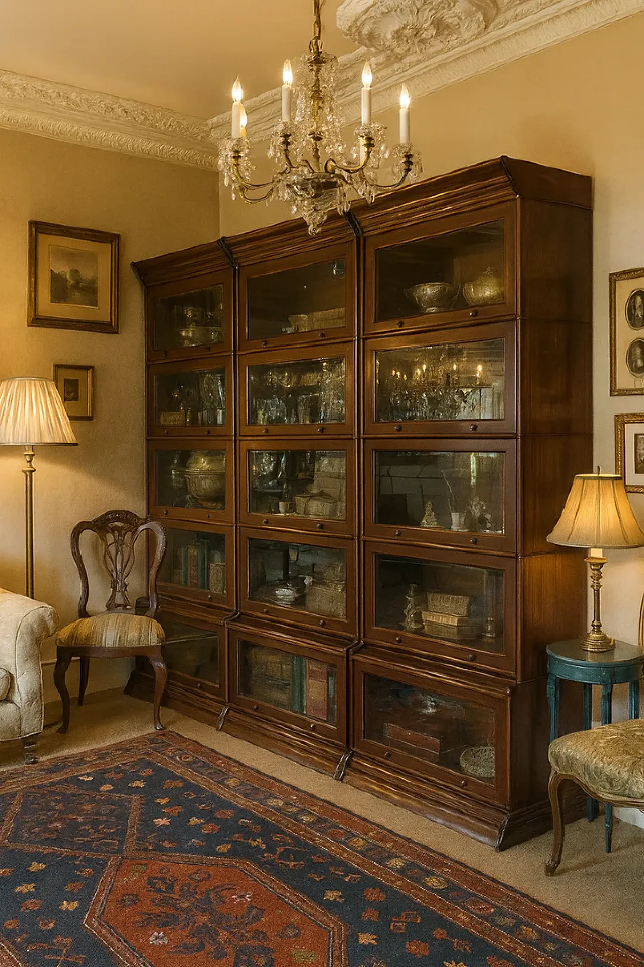 Modular Globe Wernicke style cabinet in mahogany, 20th century 4