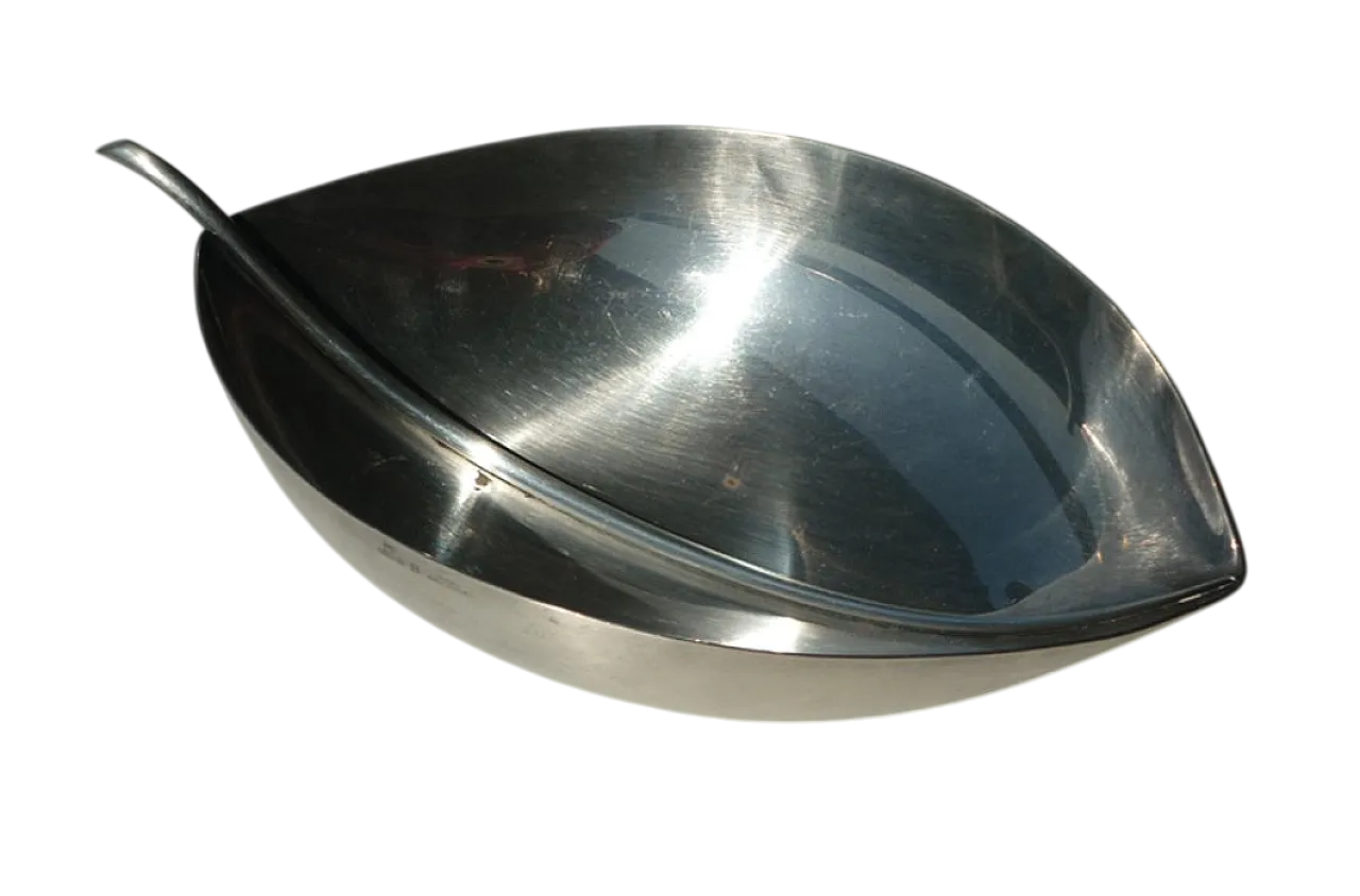 Foglia in metallo argentato di Sabattini per Christofle Gallia,anni 40 7