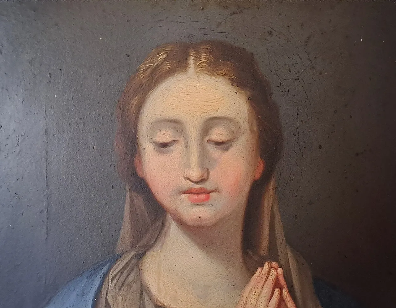 Madonna con Bambino, dipinto su rame, '700 3