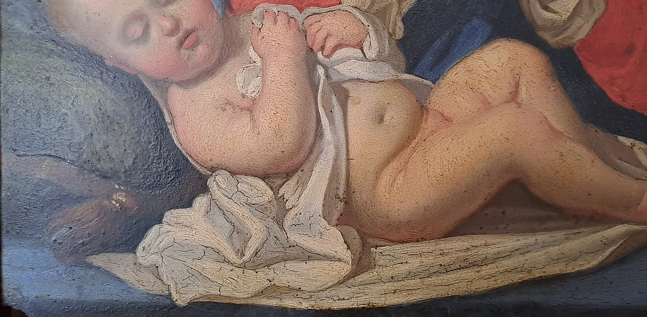 Madonna con Bambino, dipinto su rame, '700 6