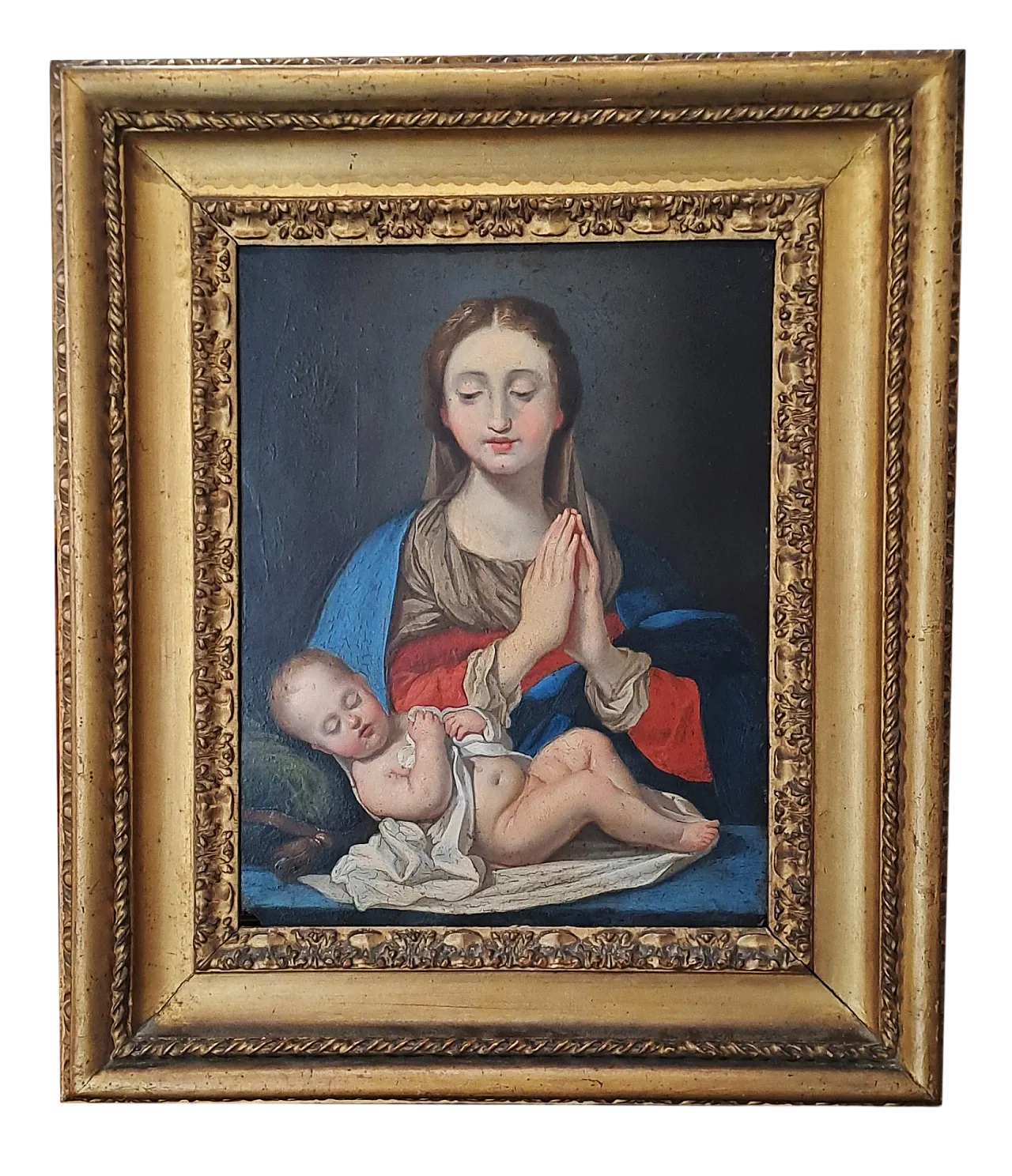 Madonna con Bambino, dipinto su rame, '700 10