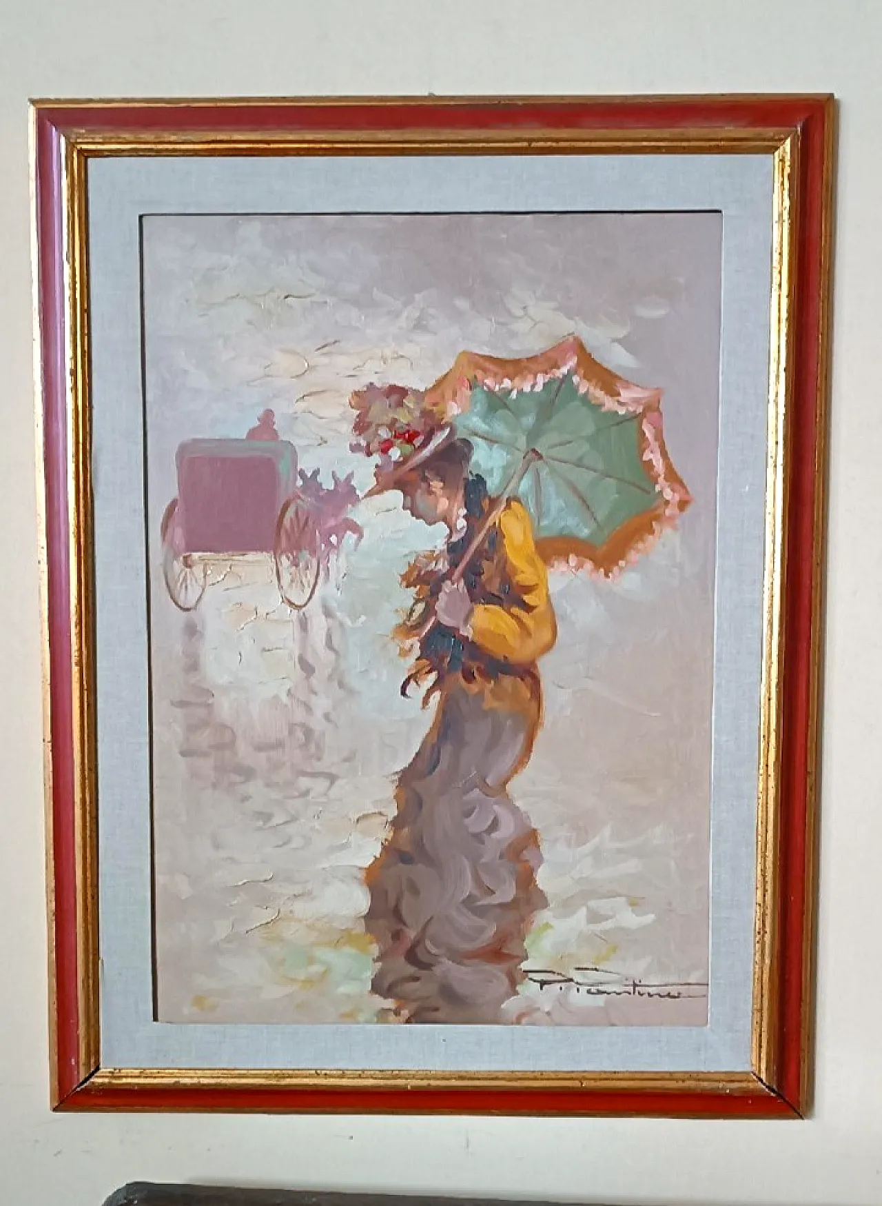 Scena parigina di Pietro Pantino, olio su tela, '900 1