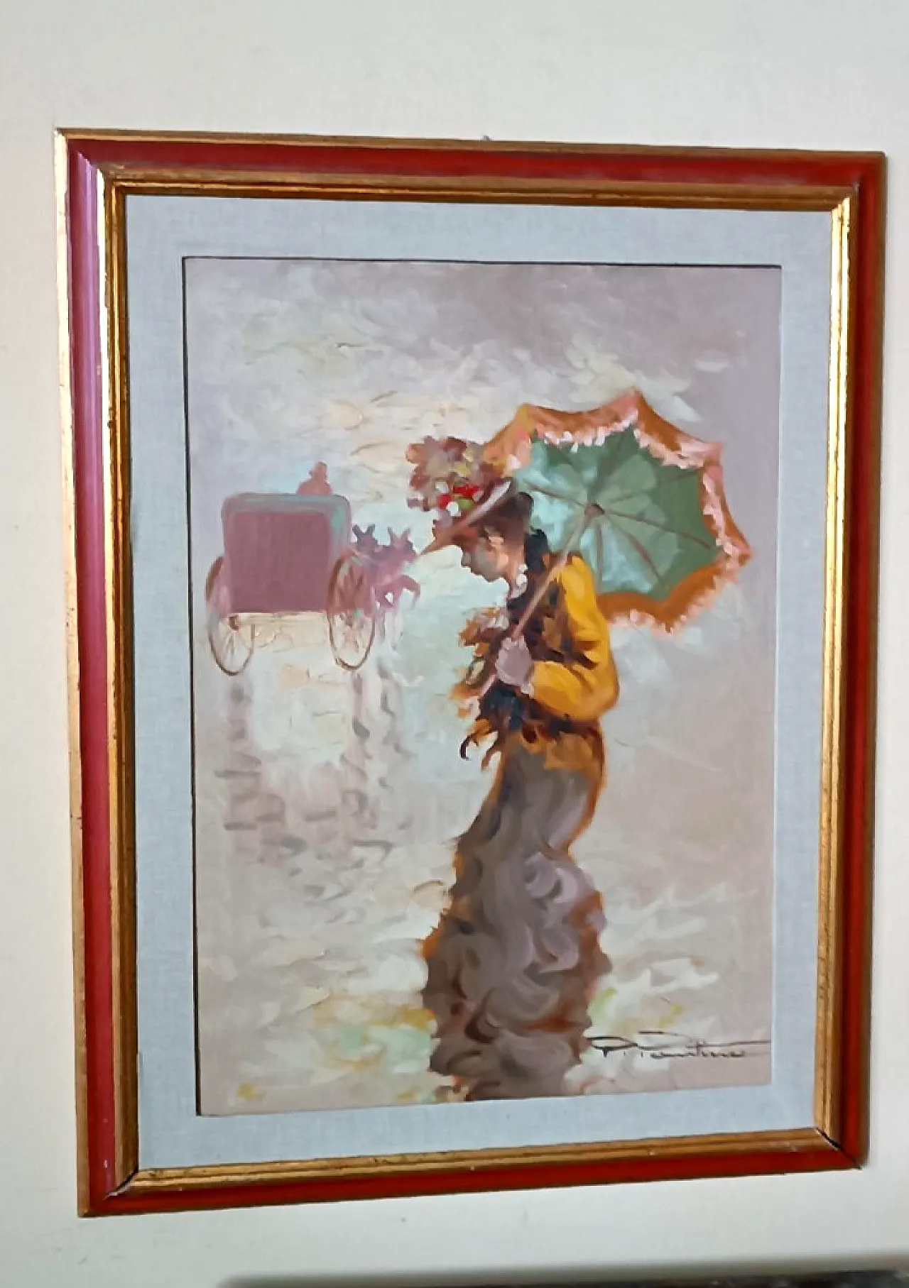 Scena parigina di Pietro Pantino, olio su tela, '900 2