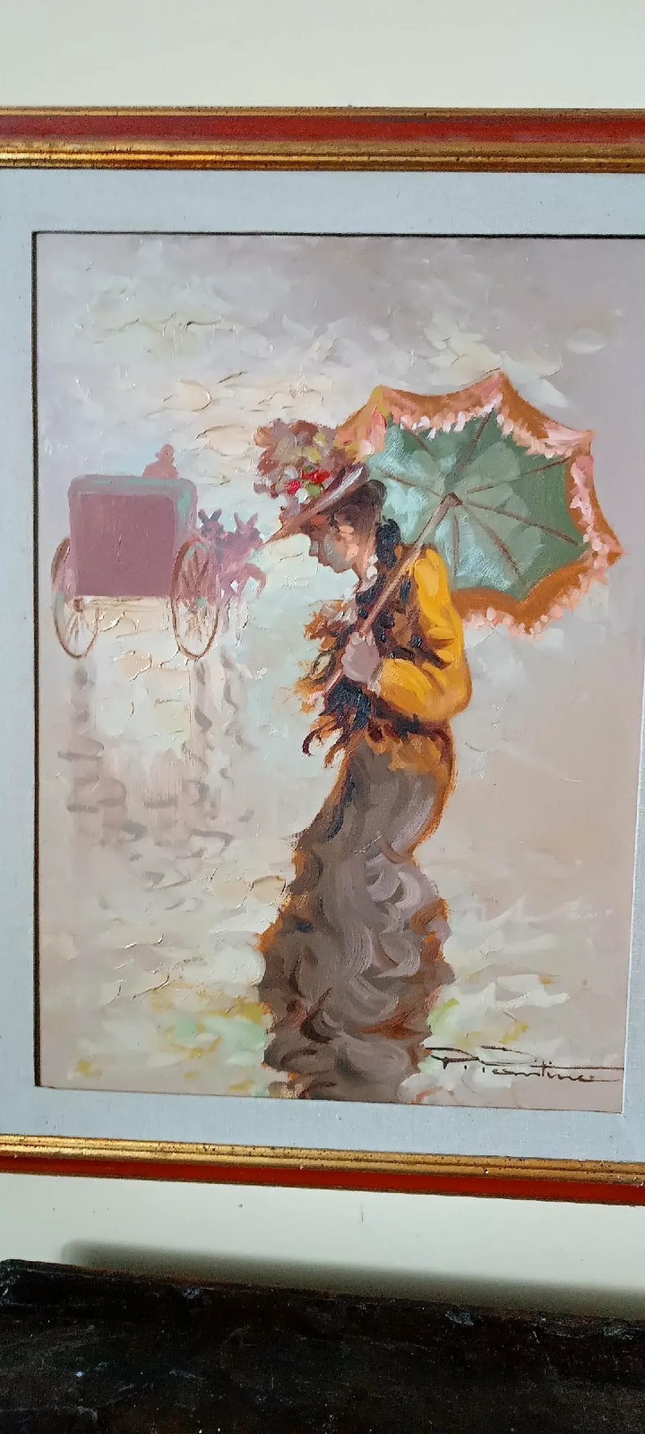 Scena parigina di Pietro Pantino, olio su tela, '900 4