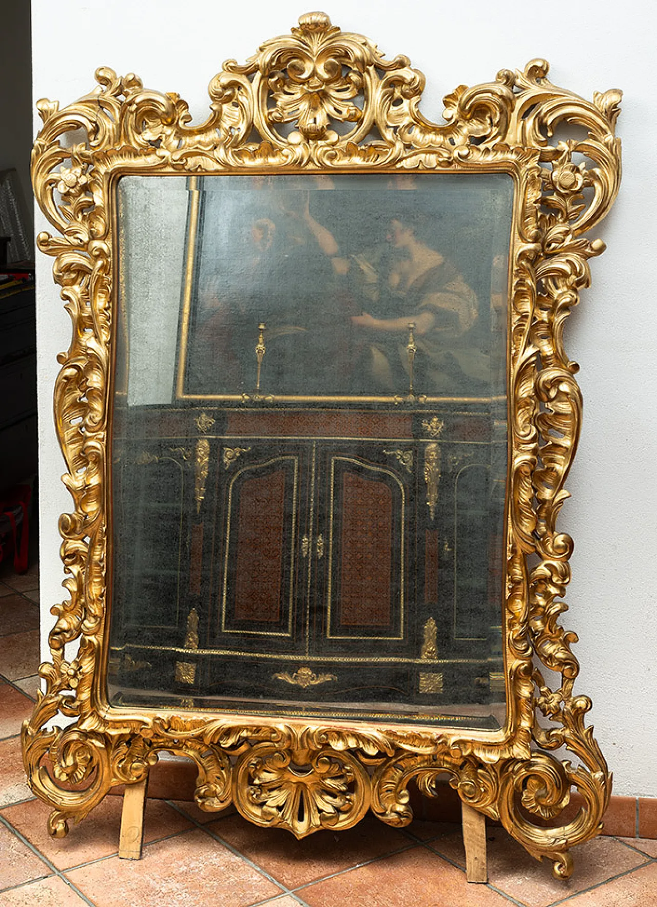 Louis XV style mirror in gilded and carved wood, 19th century 6