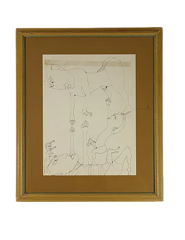 Figura, disegno su carta di Mario Molinari, anni '60