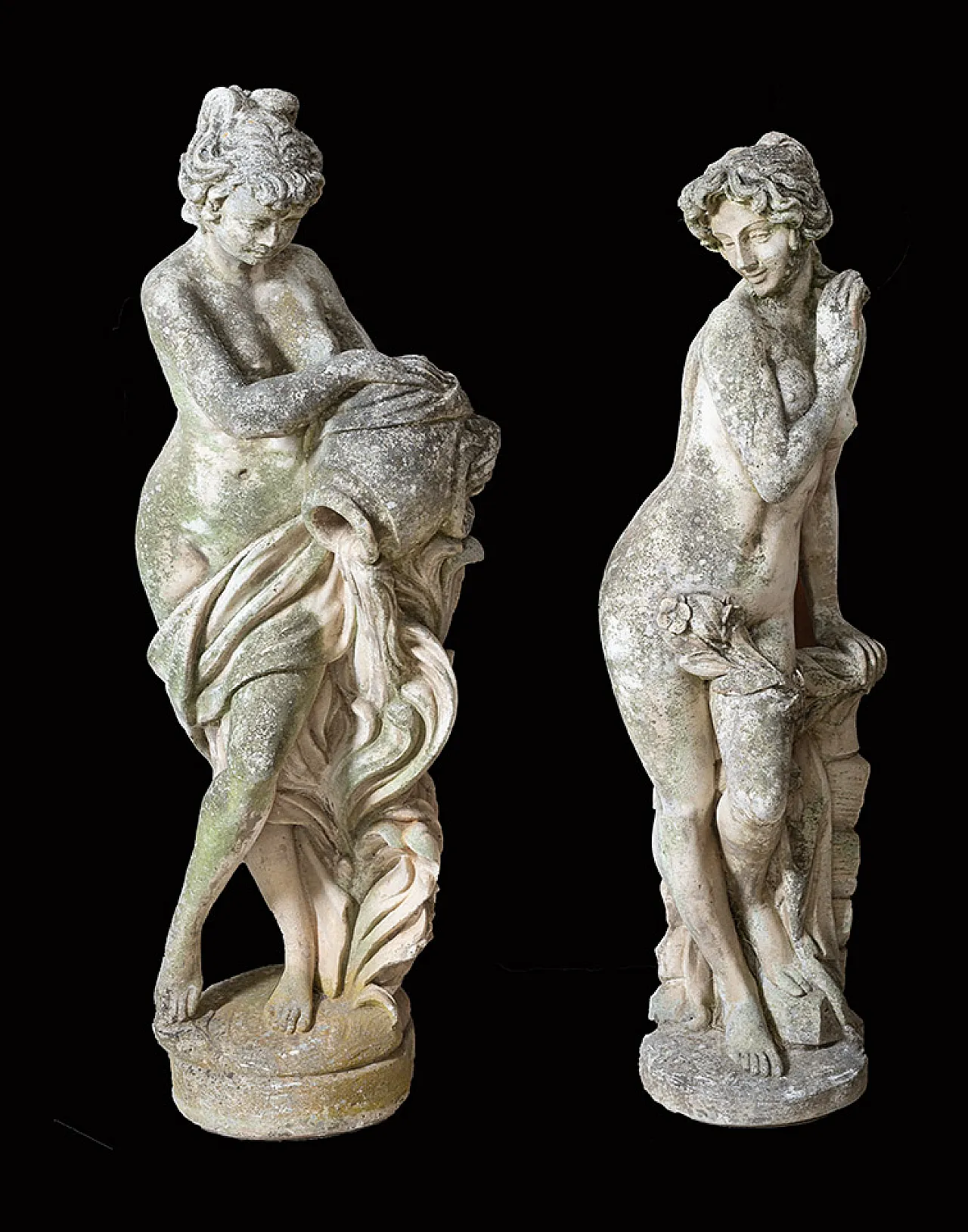 Coppia di sculture da giardino in pietra vicentina, '900 1