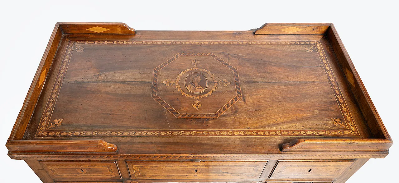 Louis XVI desk in solid walnut, 19th century 6