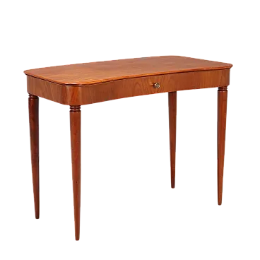 Consolle in impiallacciatura di mogano e ottone, anni '50