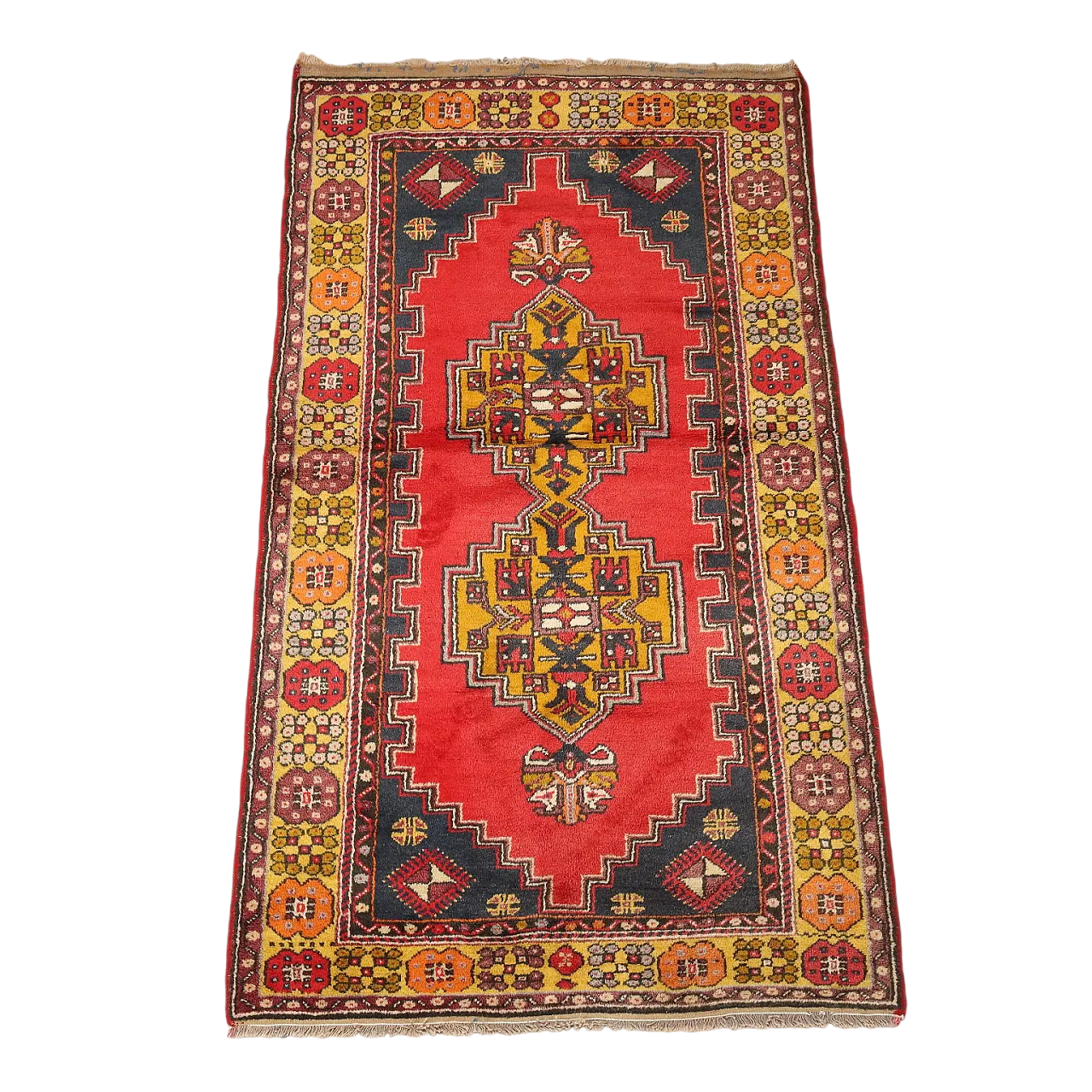 Joruk rug in cotton and wool with heavy knot, 20th century 9