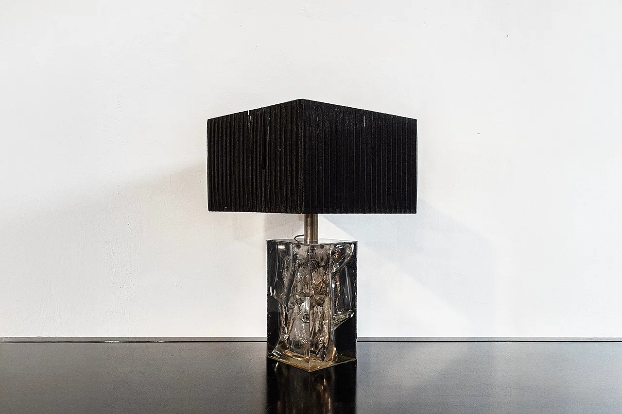Lampada da tavolo in vetro acrilico, anni '70 1