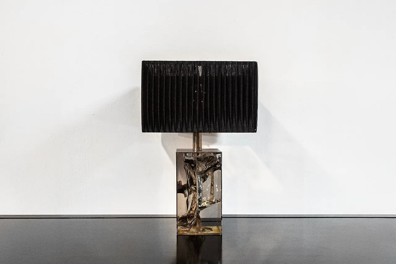 Lampada da tavolo in vetro acrilico, anni '70 2