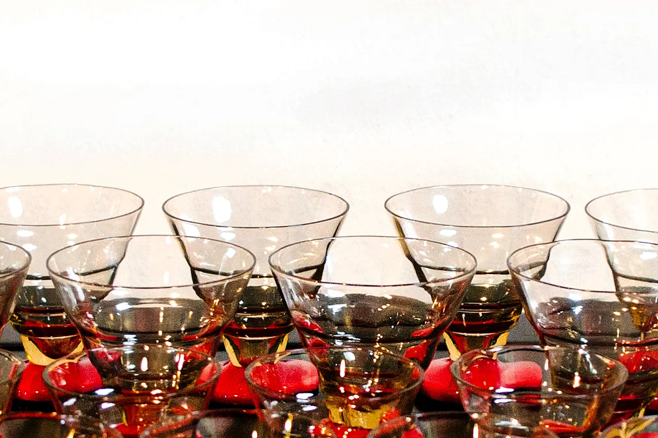 20 Bicchieri da shot in vetro attribuiti a Nason & Moretti, anni '30 3