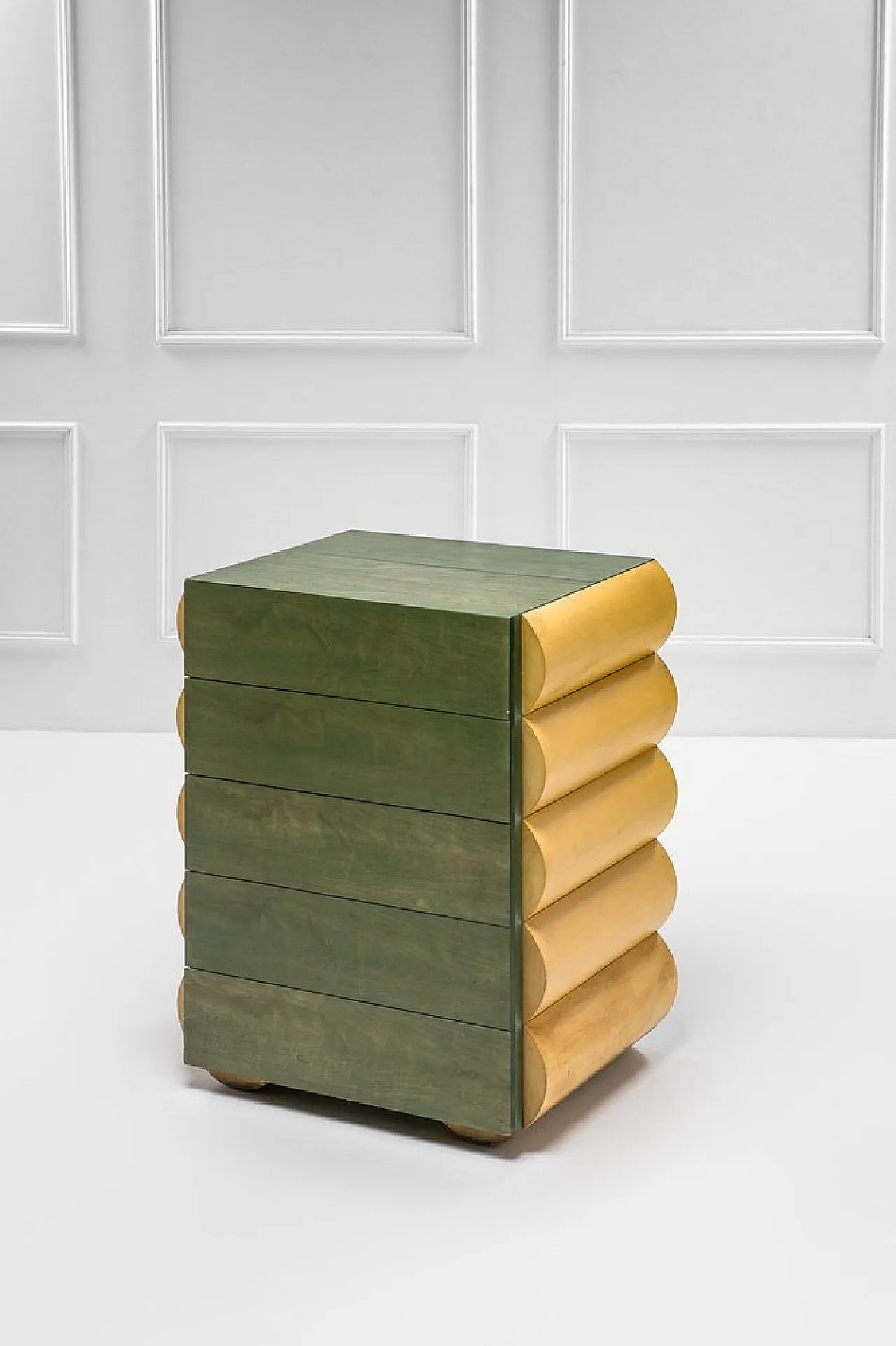 Architectural chest of drawers in wood, 1980s 2