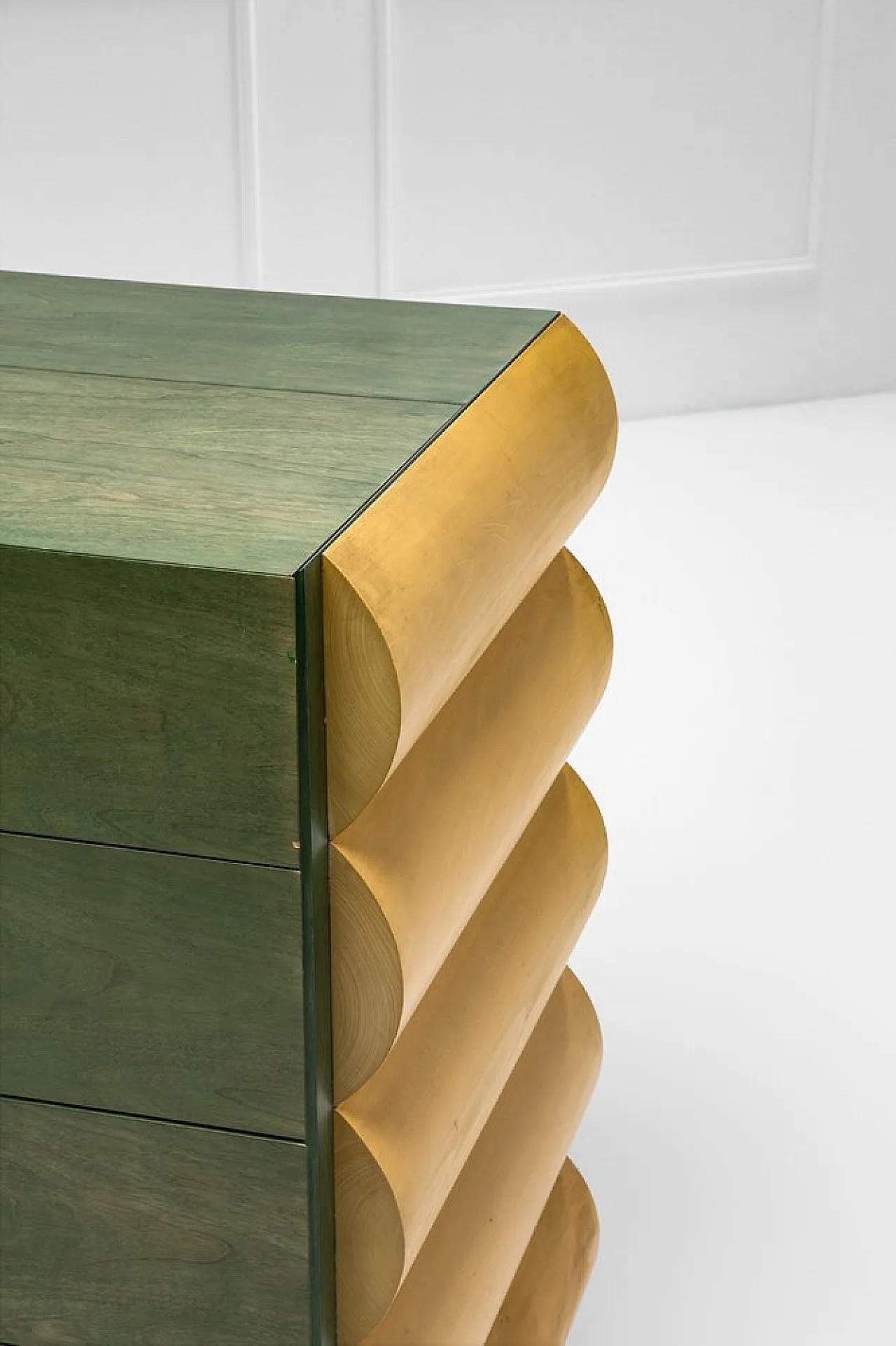 Architectural chest of drawers in wood, 1980s 4