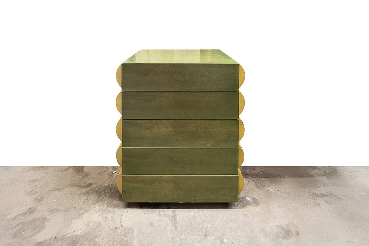 Architectural chest of drawers in wood, 1980s 6