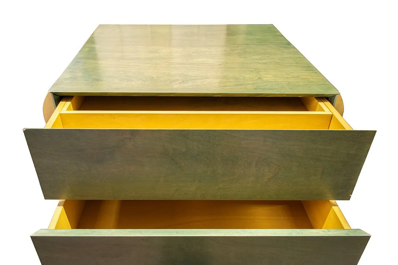 Architectural chest of drawers in wood, 1980s 8