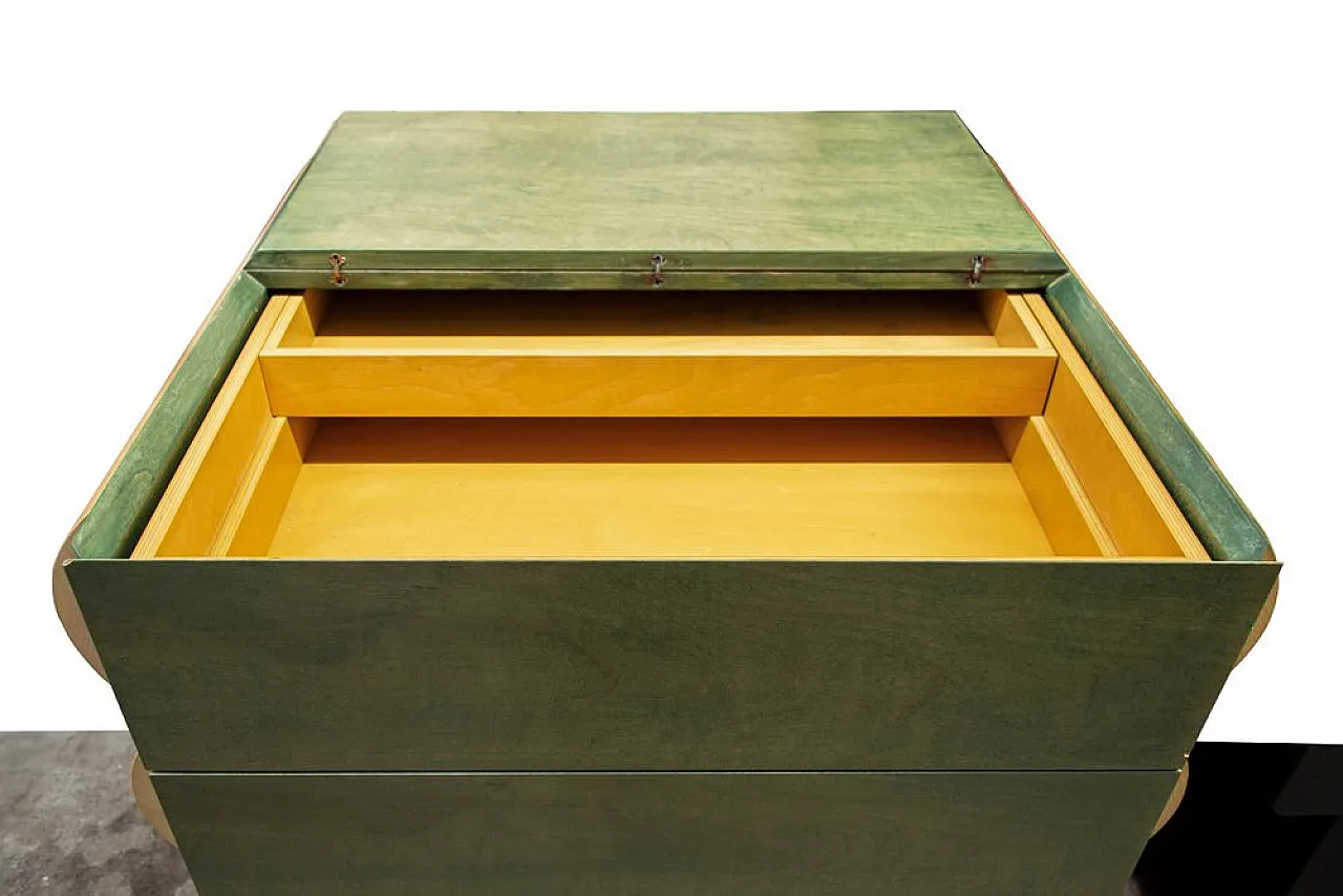 Architectural chest of drawers in wood, 1980s 9