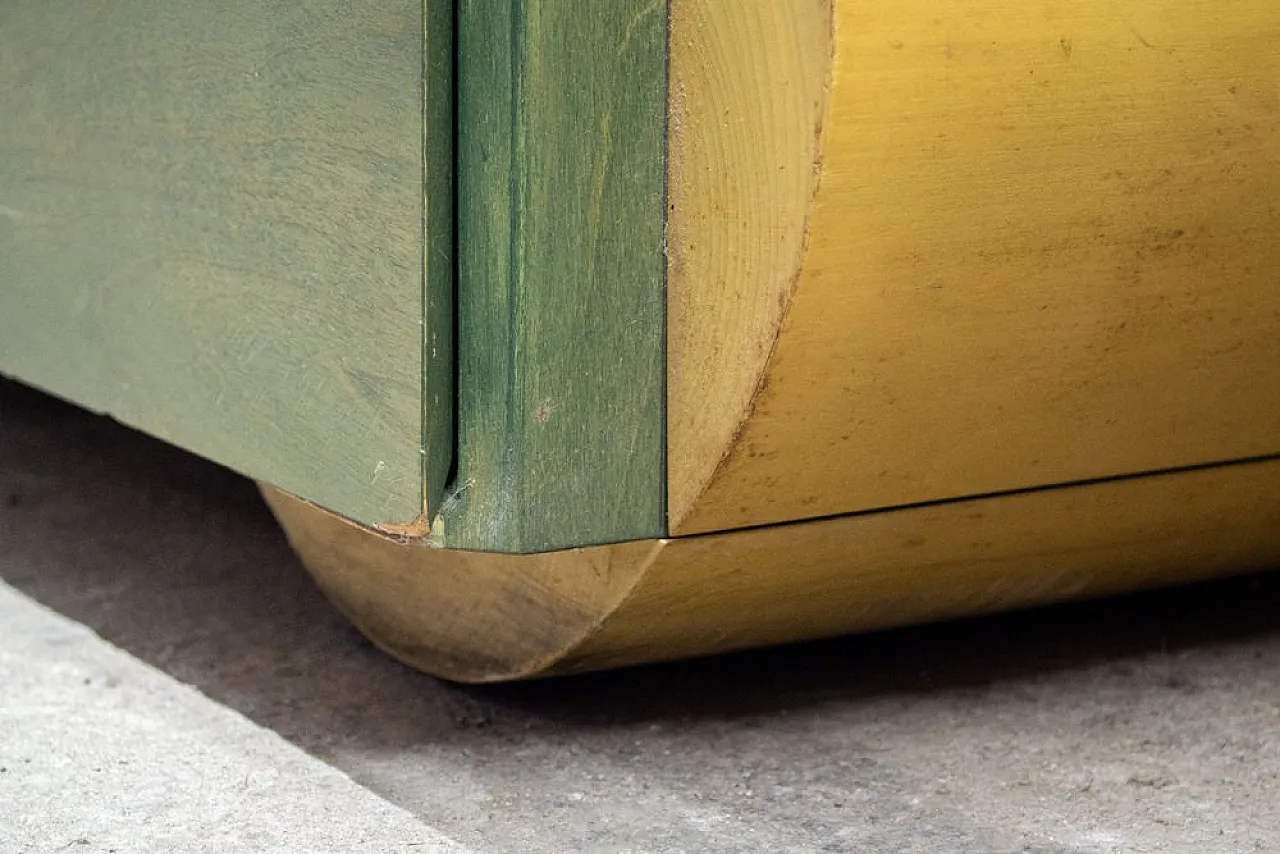 Architectural chest of drawers in wood, 1980s 12