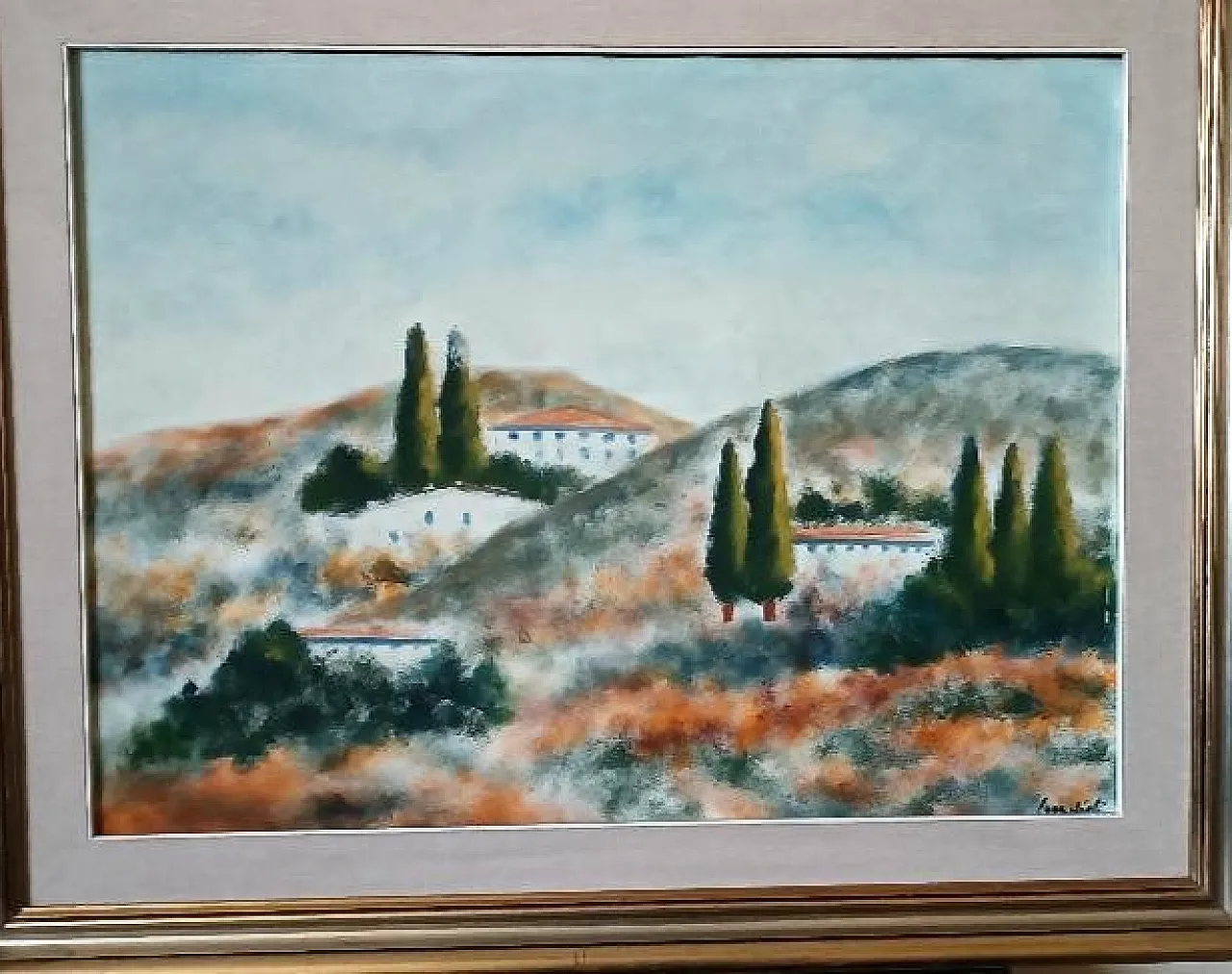 Tuscan landscape by Marino Scardigli, oil on canvas, 20th century 3