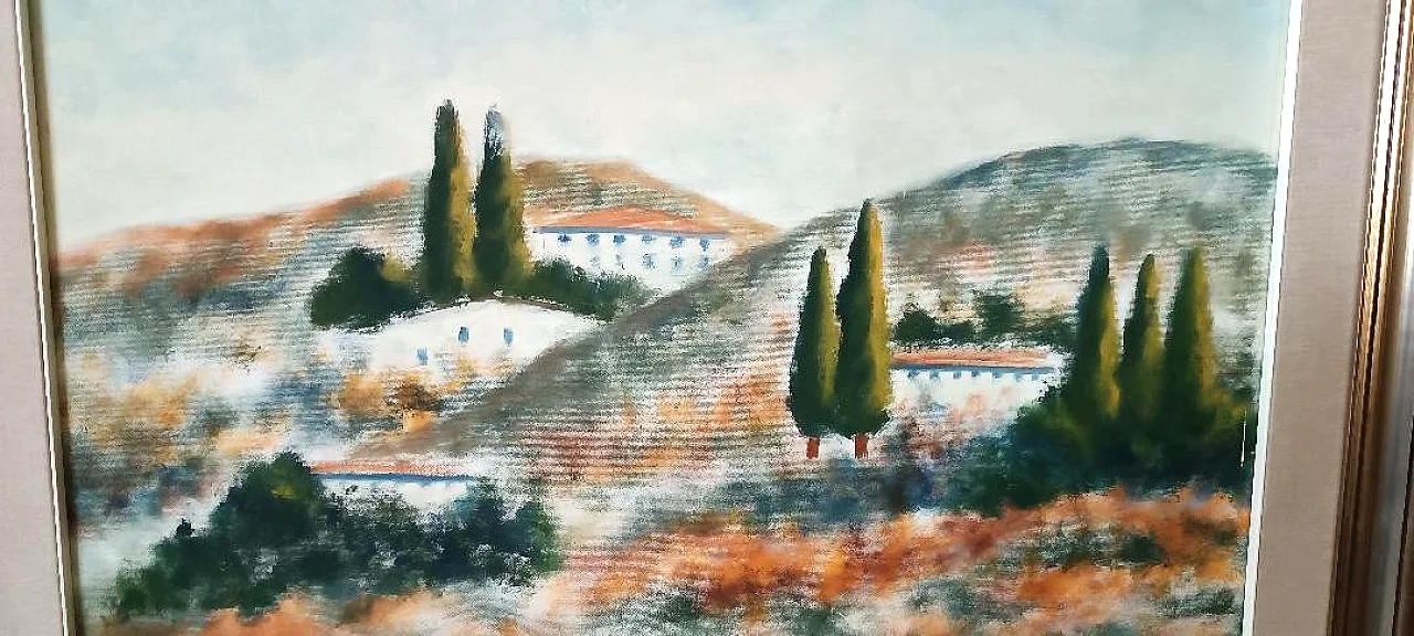 Tuscan landscape by Marino Scardigli, oil on canvas, 20th century 7