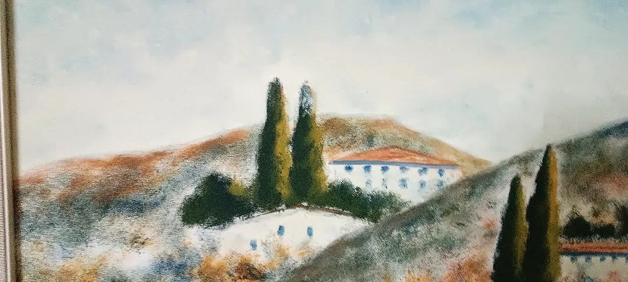 Tuscan landscape by Marino Scardigli, oil on canvas, 20th century 9