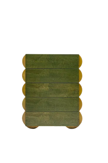 Cassettiera architettonica in legno, anni '80