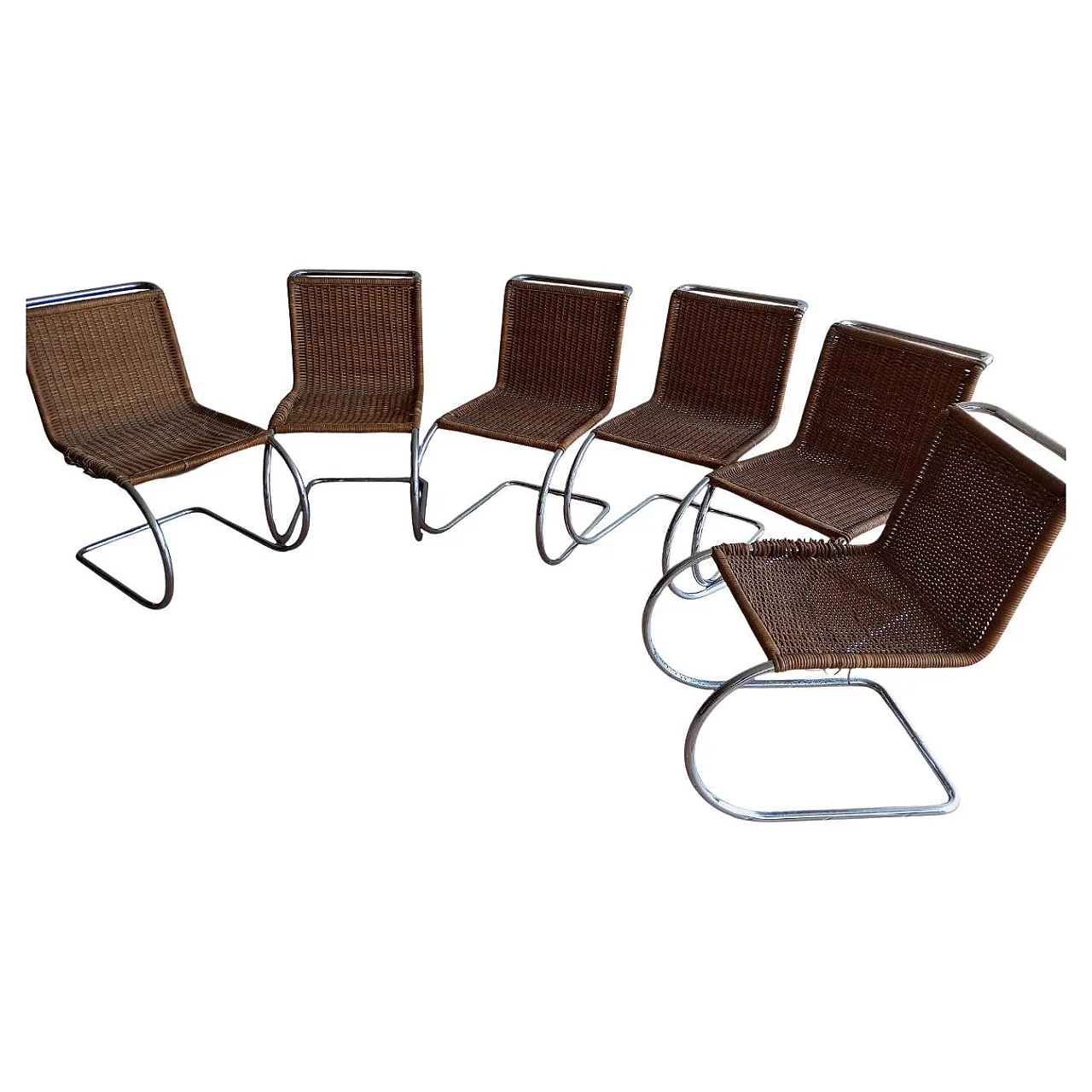 6 Chairs Mr10 by Ludwig Mies van der Rohe for Thonet, 20th century 1