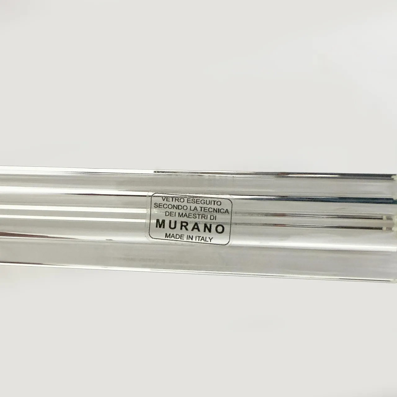 Pair of brass and Murano glass Triedri sconces by Venini, 2000s 11